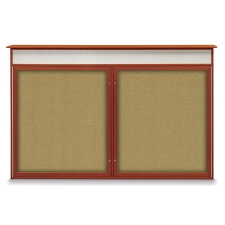 United Visual Products Open Faced Traditional Corkboard, 96x48" UV647A-SATIN-APRICOT